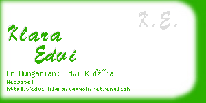 klara edvi business card